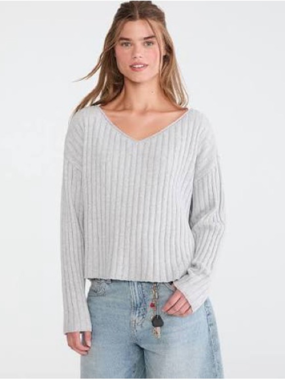 V-Neck Ribbed Crop Sweater
Abound